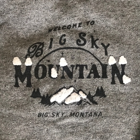 Madewell cropped Big Sky Montana gray Sweatshirt medium - Picture 3 of 6